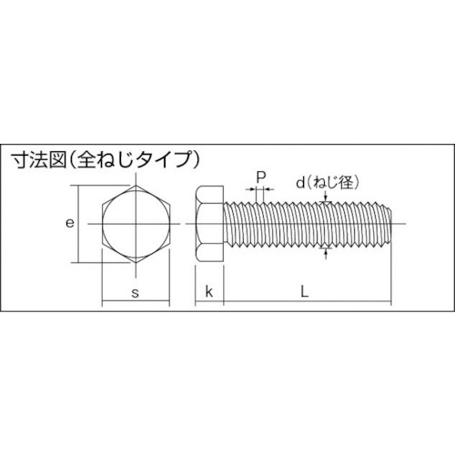 六角ボルトステンレス全ネジ サイズM10X16 8本入 B231016｜の通販は