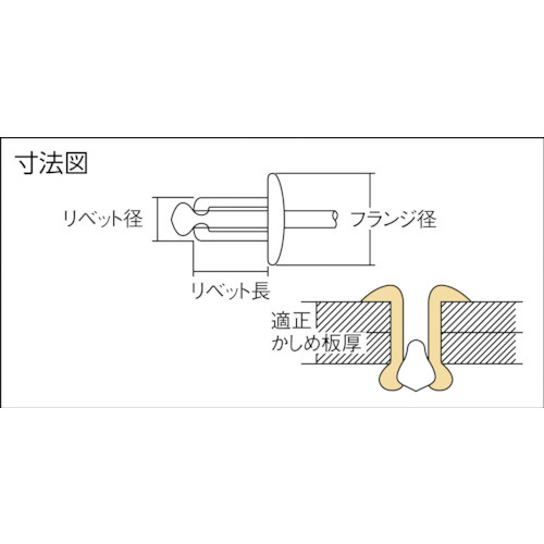 ブラインドリベット（SUS／SUS） 3－2 65本入 SS32｜の通販は