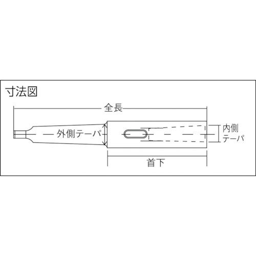 ドリルソケット焼入研磨品 ロング MT3XMT4 首下250mm TDCL34250｜の