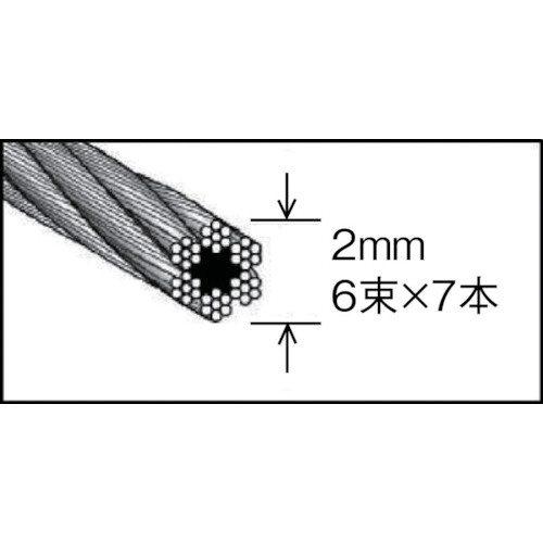 CWM-3S100 TRUSCO メッキ付ワイヤロープ Φ3mmX100m｜の通販は