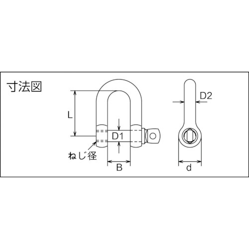 TRUSCO ステンレス ネジシャックル 呼び28mm TNS-28｜の通販は