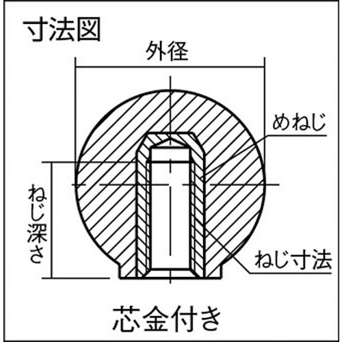 樹脂製握り玉 金具付赤 32XM8mm TPC328R