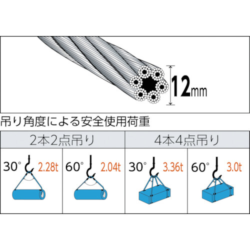 ＴＲＵＳＣＯ ワイヤロープスリング Ｂタイプ アルミロック