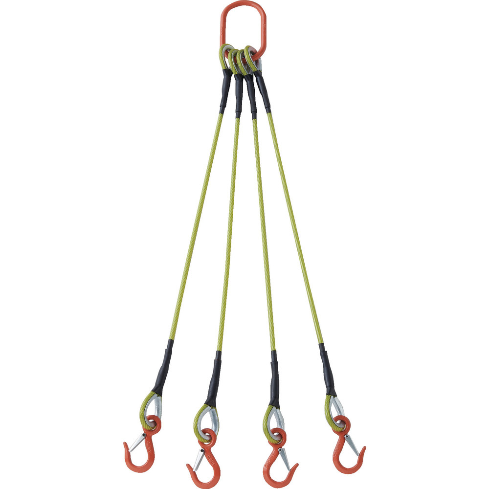 トラスコ中山 TRUSCO 4本吊玉掛ワイヤーロープスリング カラー被覆付 アルミロックタイプ