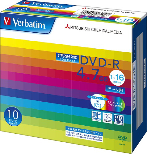 Verbatim DHR47JDP10V1 （DVD-R/4.7GB/DATA/16倍速/10枚/プリンタブル/CPRM対応）