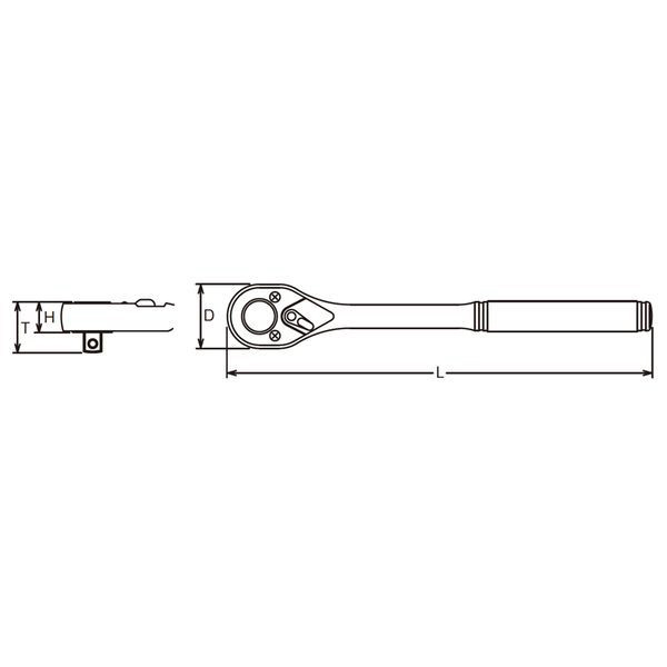 4753NB 1/2インチ(12.7mm) プッシュボタン式ラチェットハンドル