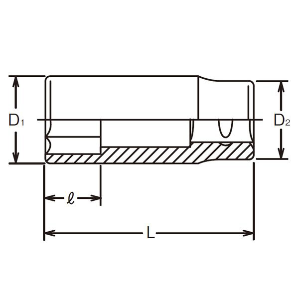 6300A-1.1/16 3/4インチ(19mm) 6角ディープソケット 1.1/16インチ｜の