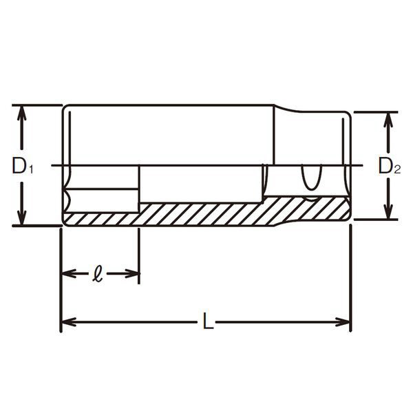 山下工業研究所 6300A-2.1/4 3/4インチ(19mm) 6角ディープソケット 2.1