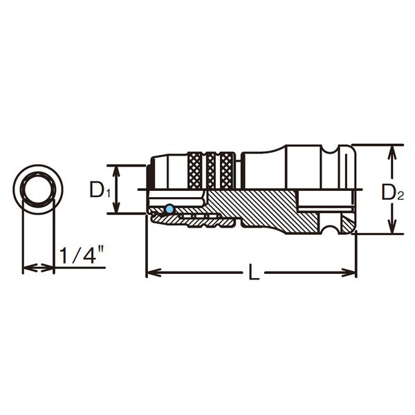 D6 3 1 2インチ 12 7mm インパクトビットホルダー スライドチャック 1 4インチ 6 35mm H の通販はソフマップ Sofmap