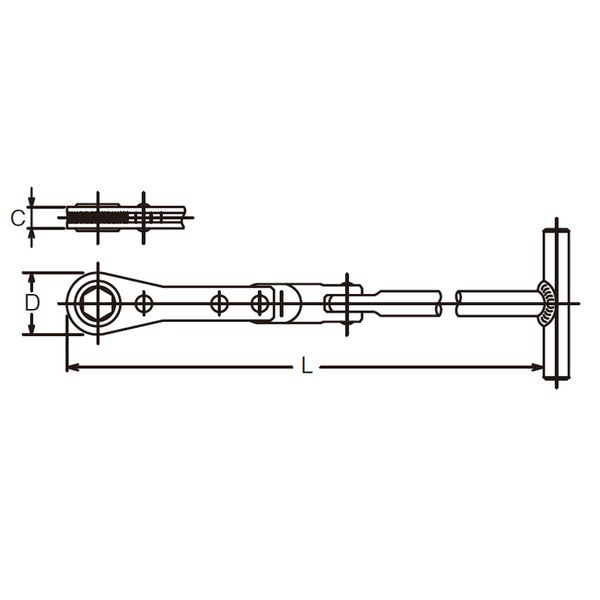 154M-10 T型フレックスラチェットスパナ 10mm
