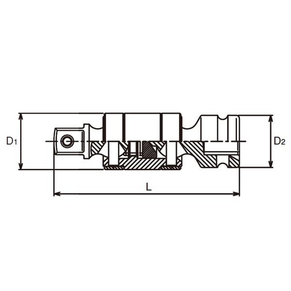 13772-P 3/8インチ(9.5mm) インパクトダブルジョイント｜の通販は