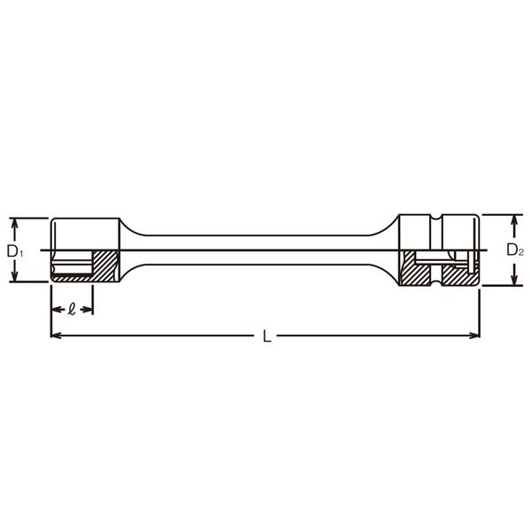 NV14145.200-18 1/2インチ(12.7mm) 防振エクステンションソケット 全長200mm 18mm NV14145.200-18