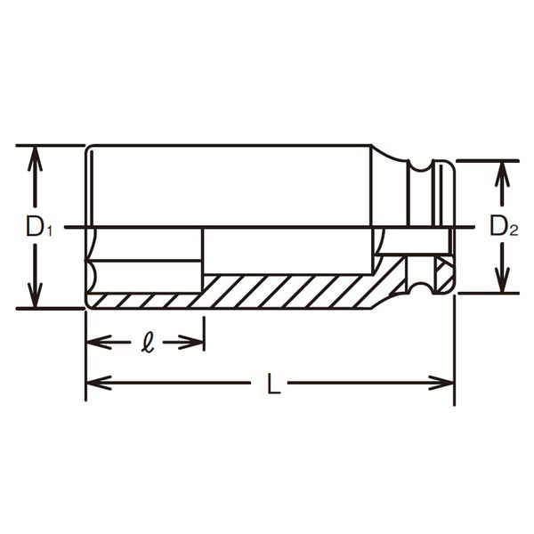 18300M-23 1インチ(25.4mm) インパクト6角ディープソケット 23mm