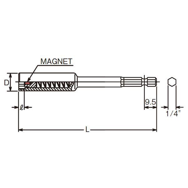 山下工業研究所 コーケン 4(6.35mm)H ナットセッター(マグネット付