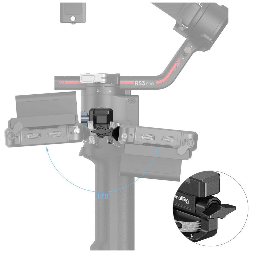 SmallRig カメラ モニター マウント DJI RS 2 / RSC 2 / RS 3 / RS 3 Pro /RS 3 mini 用 - 3026B DJI RS 2 / RSC 2 / RS 3 / RS 3 Pro /RS 3 mini用モニターマウント