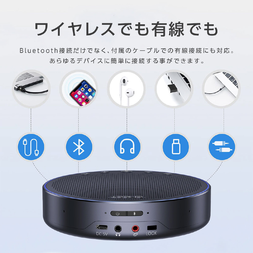 E1018 スピーカーフォン Bluetooth接続(USB-A) /3.5mmポート搭載 EMEET