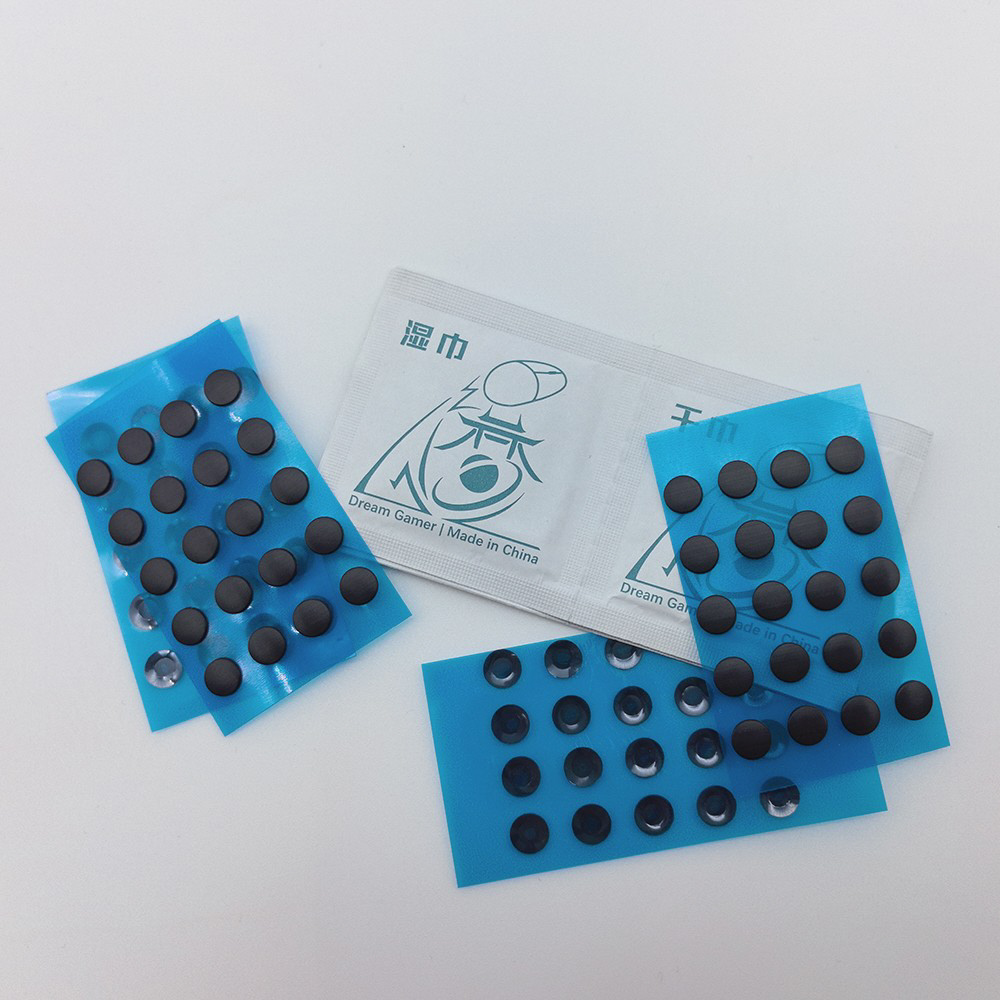 マウスソール〕small dots [Black UPE：φ6.5mmx厚さ0.8mm /80個