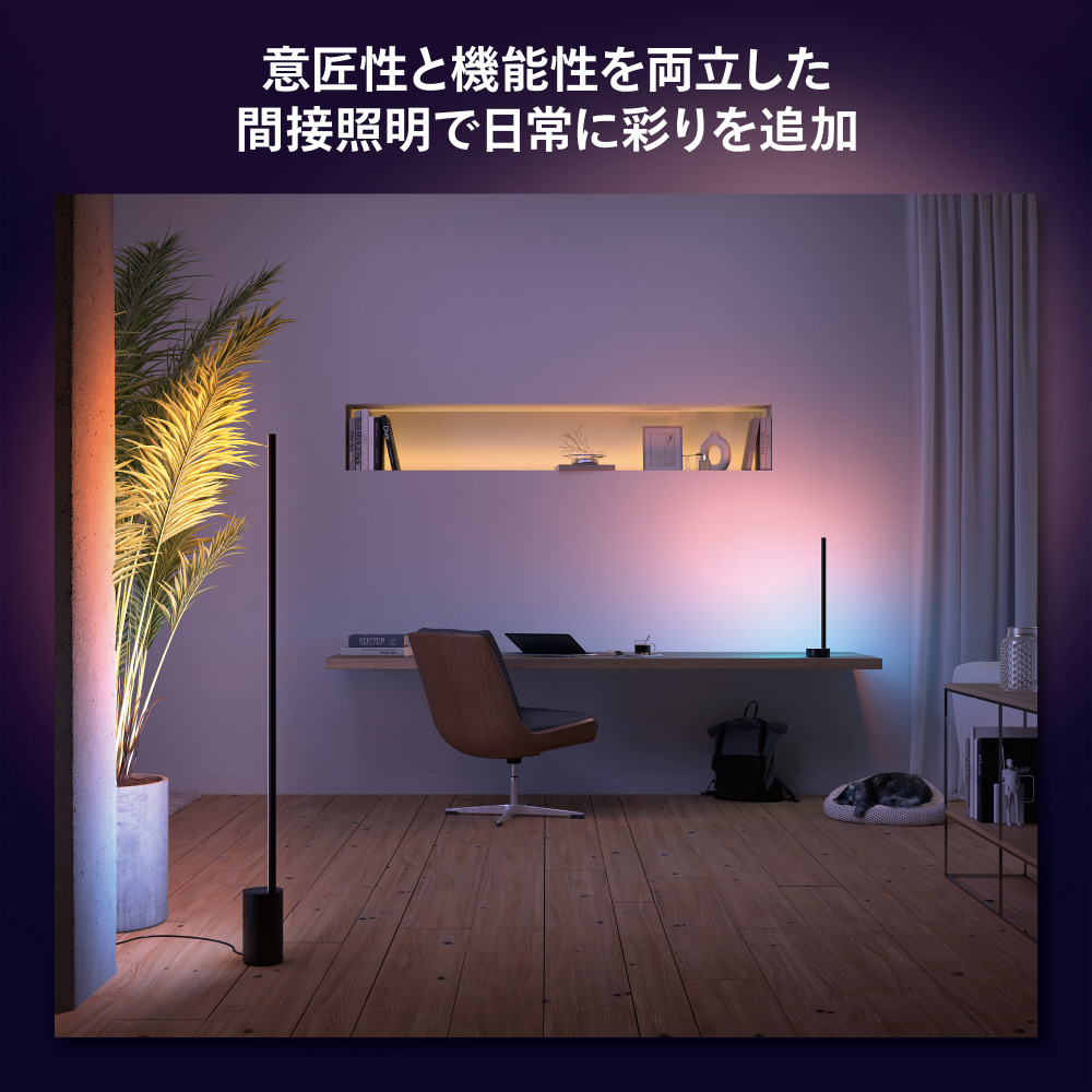 Philips Hue シグネ グラデーションフロアライト ブラック PHSIFLB｜の