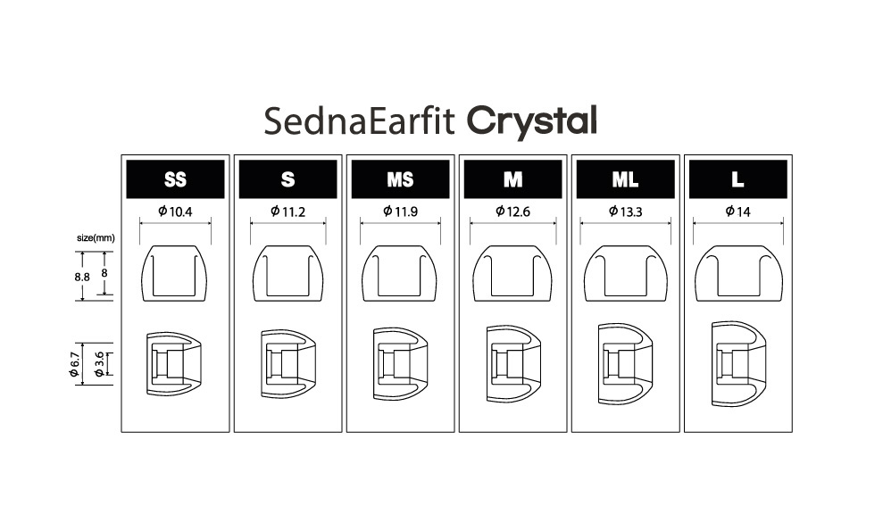 AZLA SednaEarfit Crystal MS M MLサイズ各1ペア - 生活雑貨