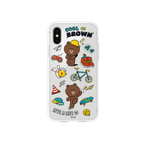 iPhone XS 5.8インチ用 LINE FRIENDS MY FAVORITE THINGSケース クール