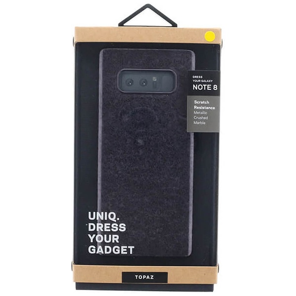Galaxy Note8用　シェル型ケース グリッターデザイン Topaz　Champagne・ブラック　VIVA MADRID  GN8HYB-TPZBLK