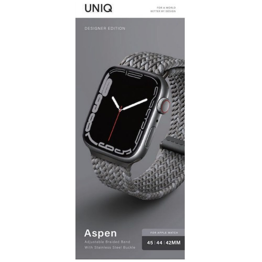 UNIQ ASPEN DESIGNER EDITION BRAIDED Apple Watch STRAP（45/44/42mm）PEBBLE  GREY UNIQ UNIQ45MMASPDEPGRY｜の通販はソフマップ[sofmap]