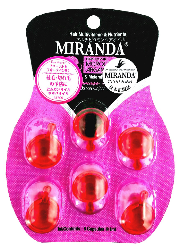 MIRANDA デイリーケアヘアオイル ピンク 6粒〔ヘアオイル〕｜の通販は